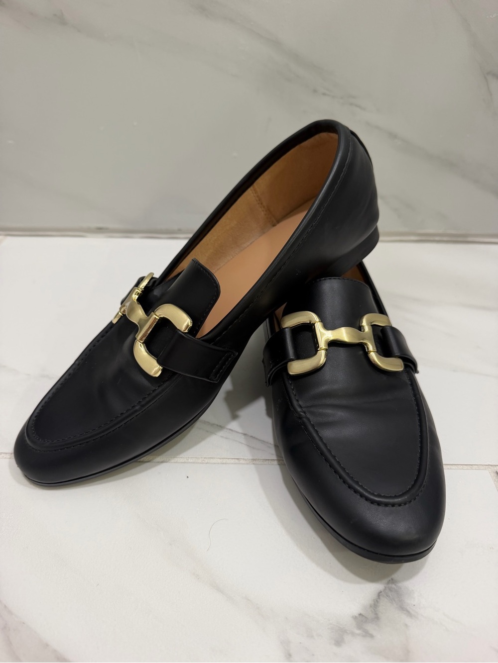 A New Day Black Loafer with Gold Hardware